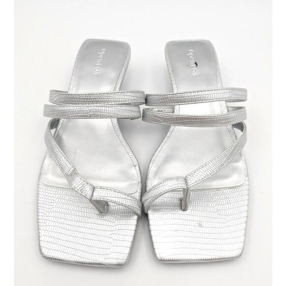 Open Edit Jagger Kitten Heel Sandals Women's Silver Size US6M - Picture 3 of 11
